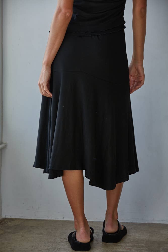 Knit Viscose Spandex Midi Skirt - By together