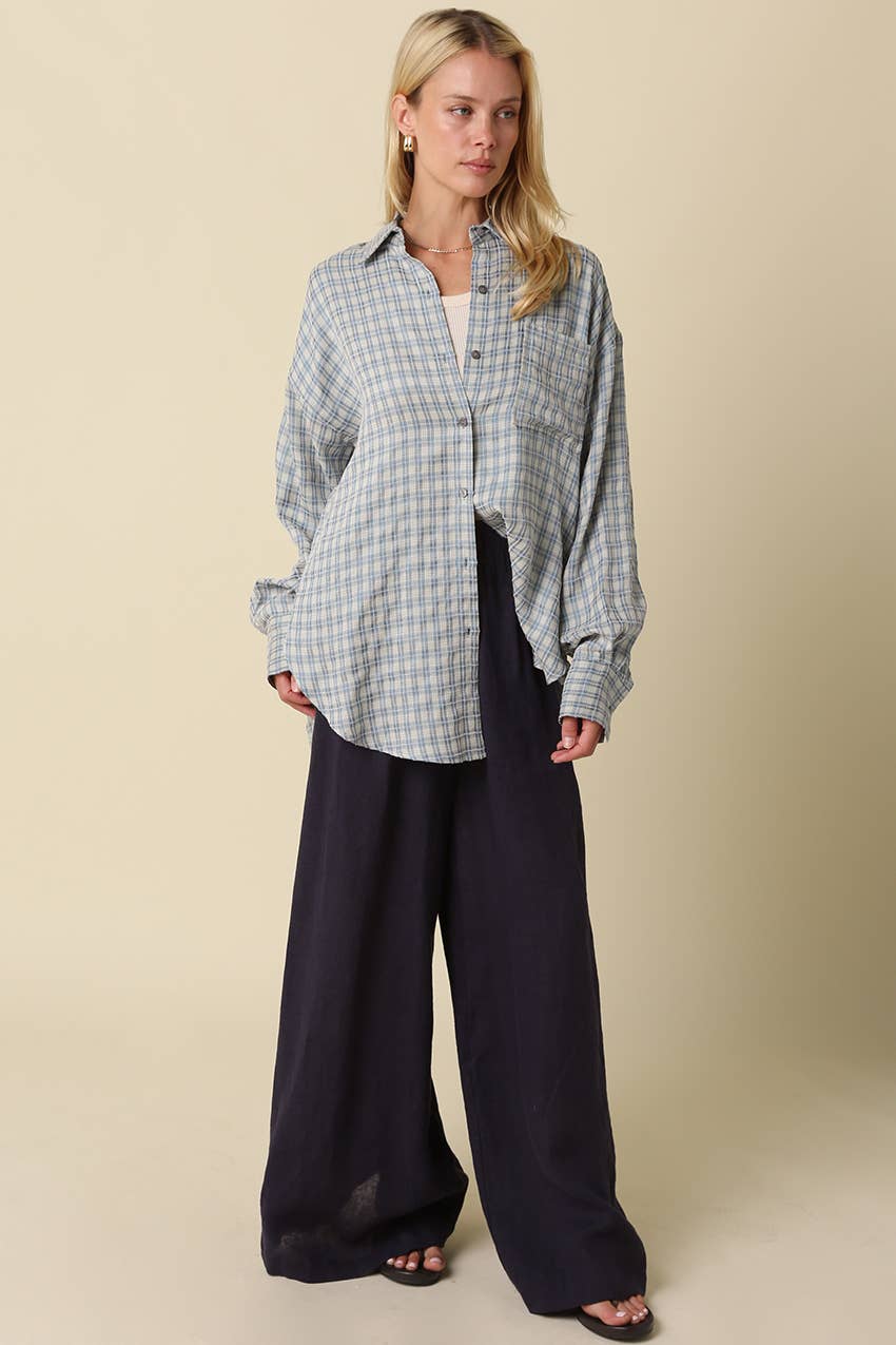 Jerri Linen Wide-Leg Pants - Olivaceous