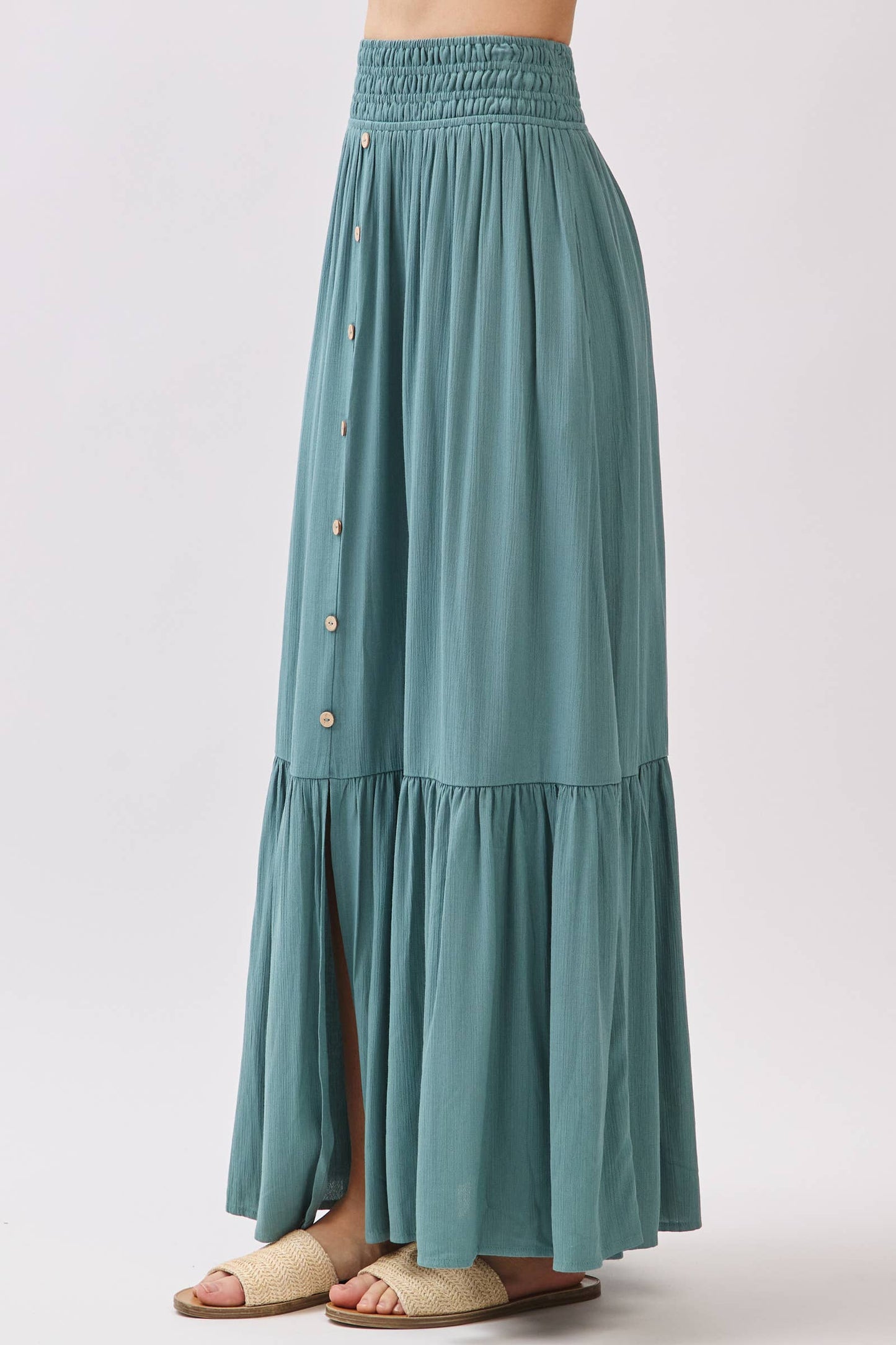 Ruffled Smocked Waist Tiered Maxi Skirt - Final Touch