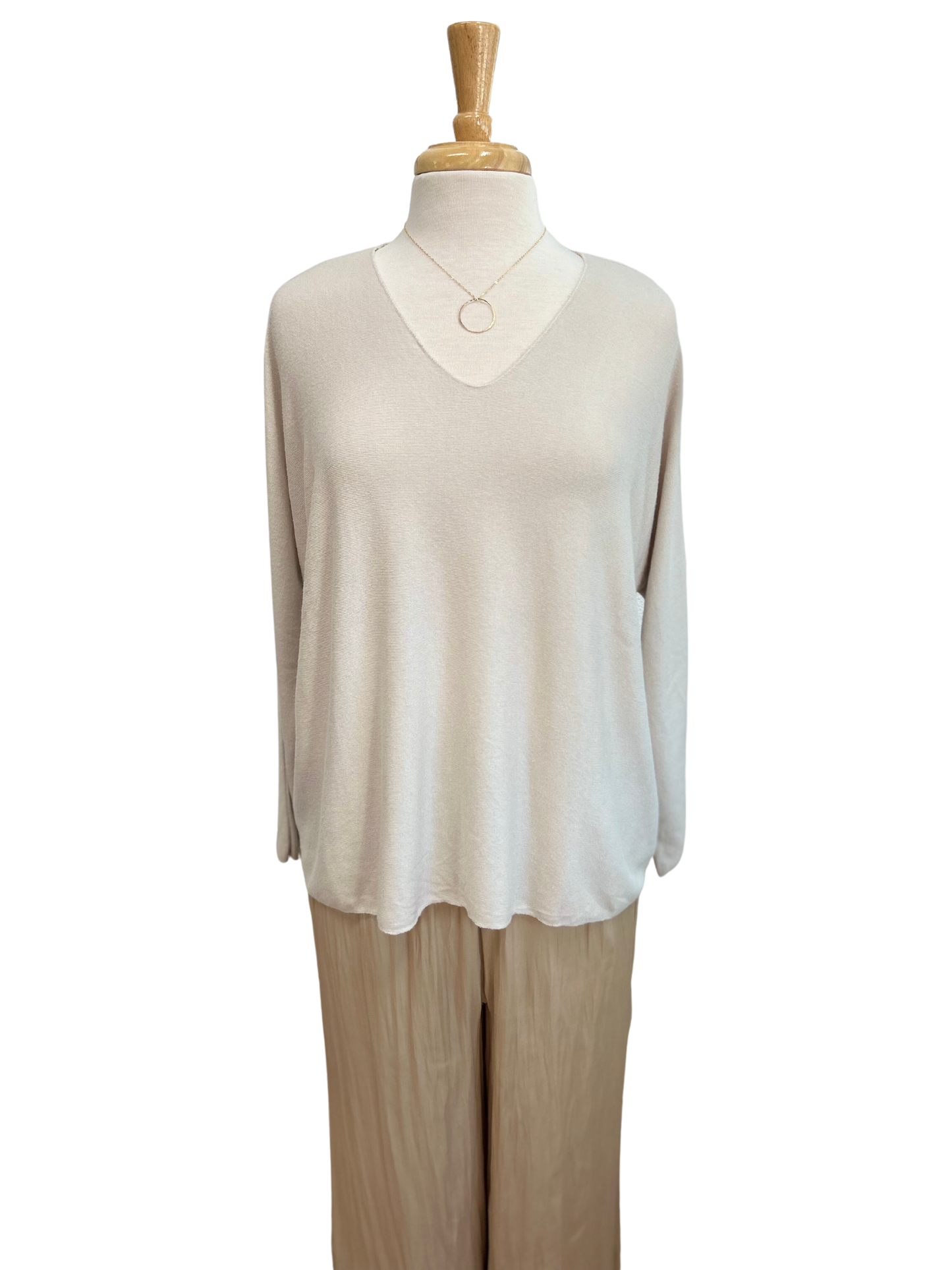 V-Neck Long Sleeve Pullover