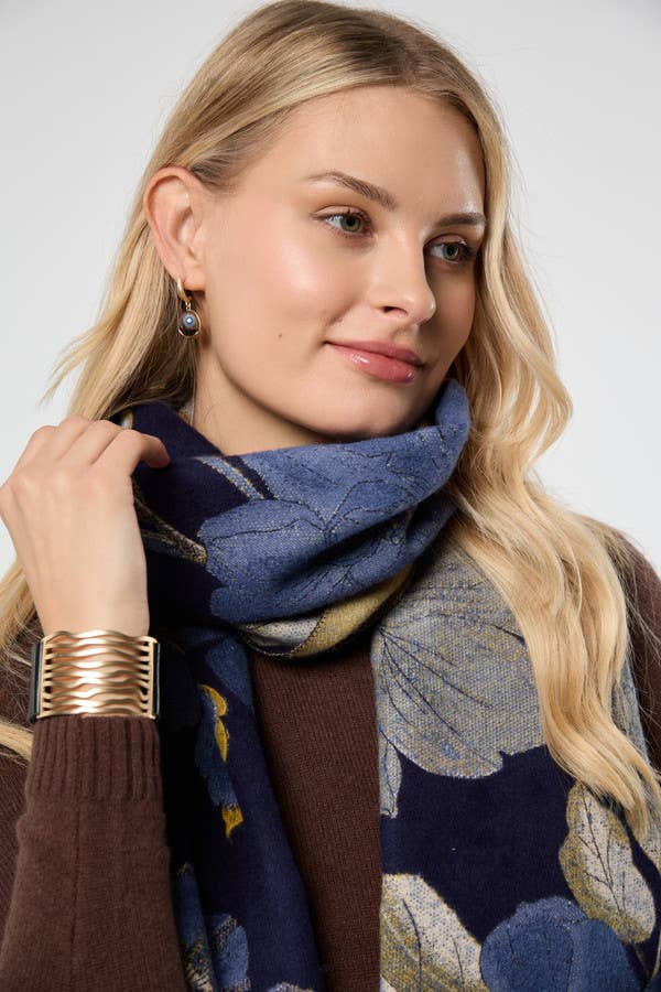 SAACHI - Gilded Floral Reversible Scarf