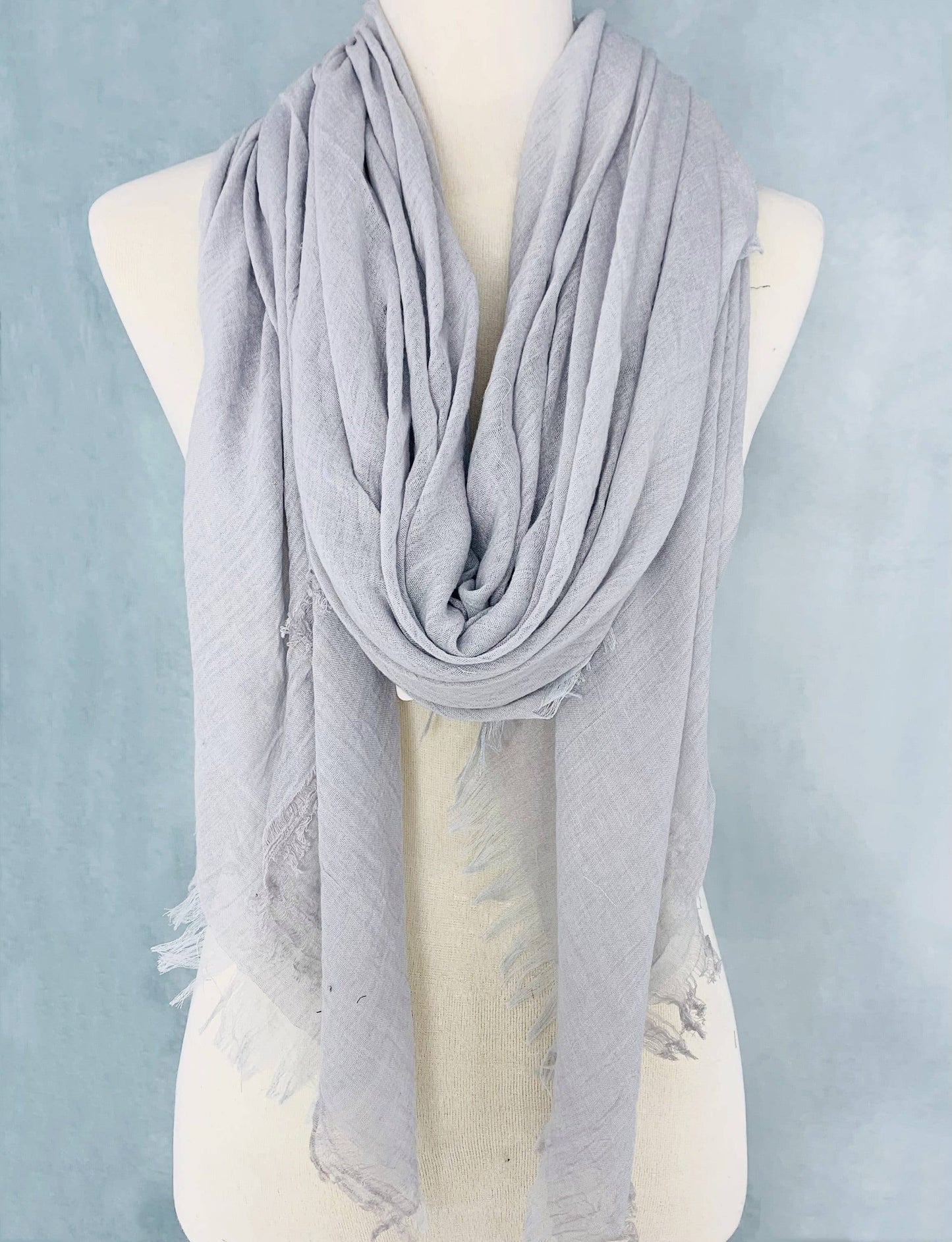 JC Sunny Fashion - JC021022 Soft As Cashmere Oversized Solid Frayed-Edge Scarf Shawl