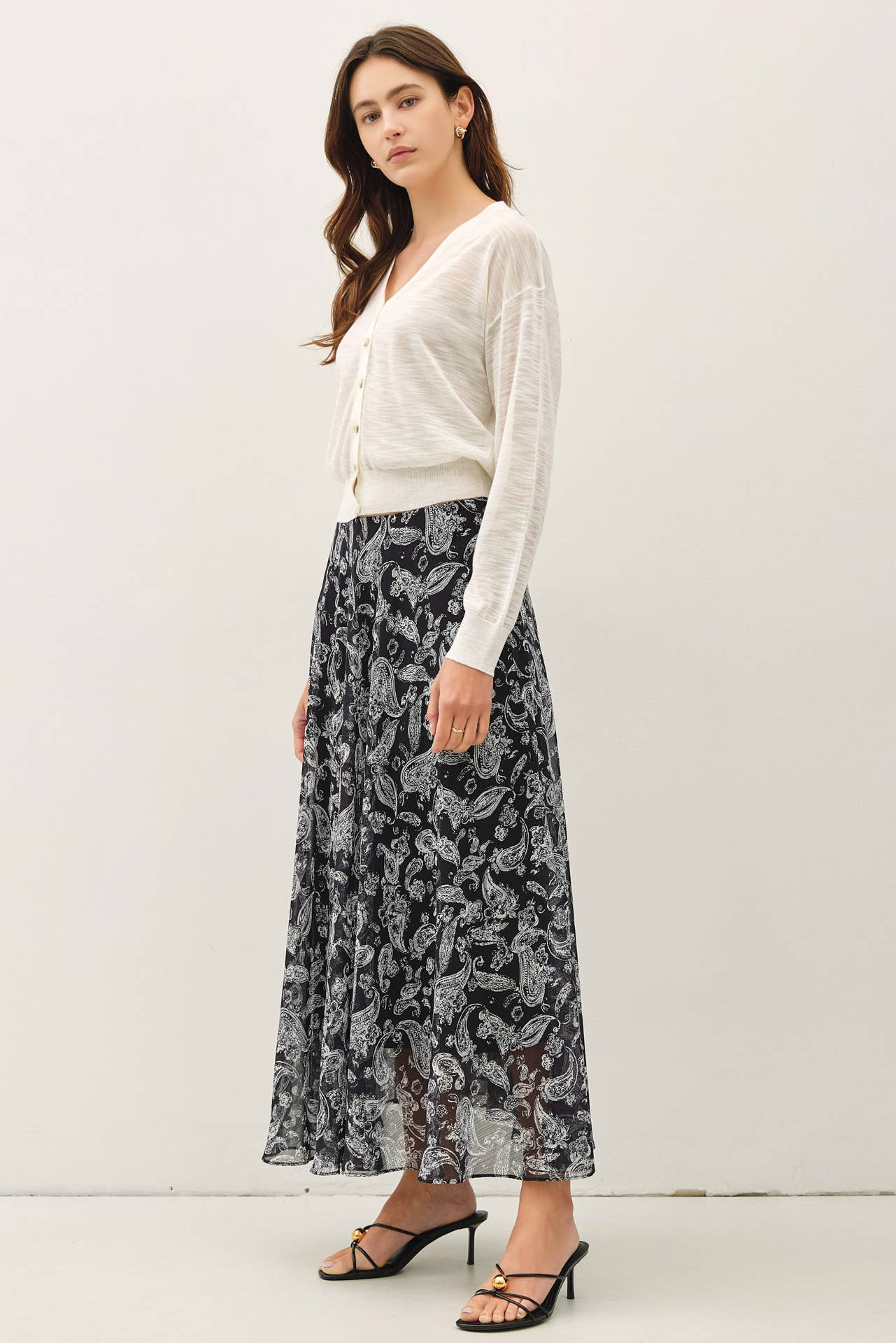 Be Cool - ULTRA FINE SLUBBED V-NECK FINE KNIT CARDIGAN