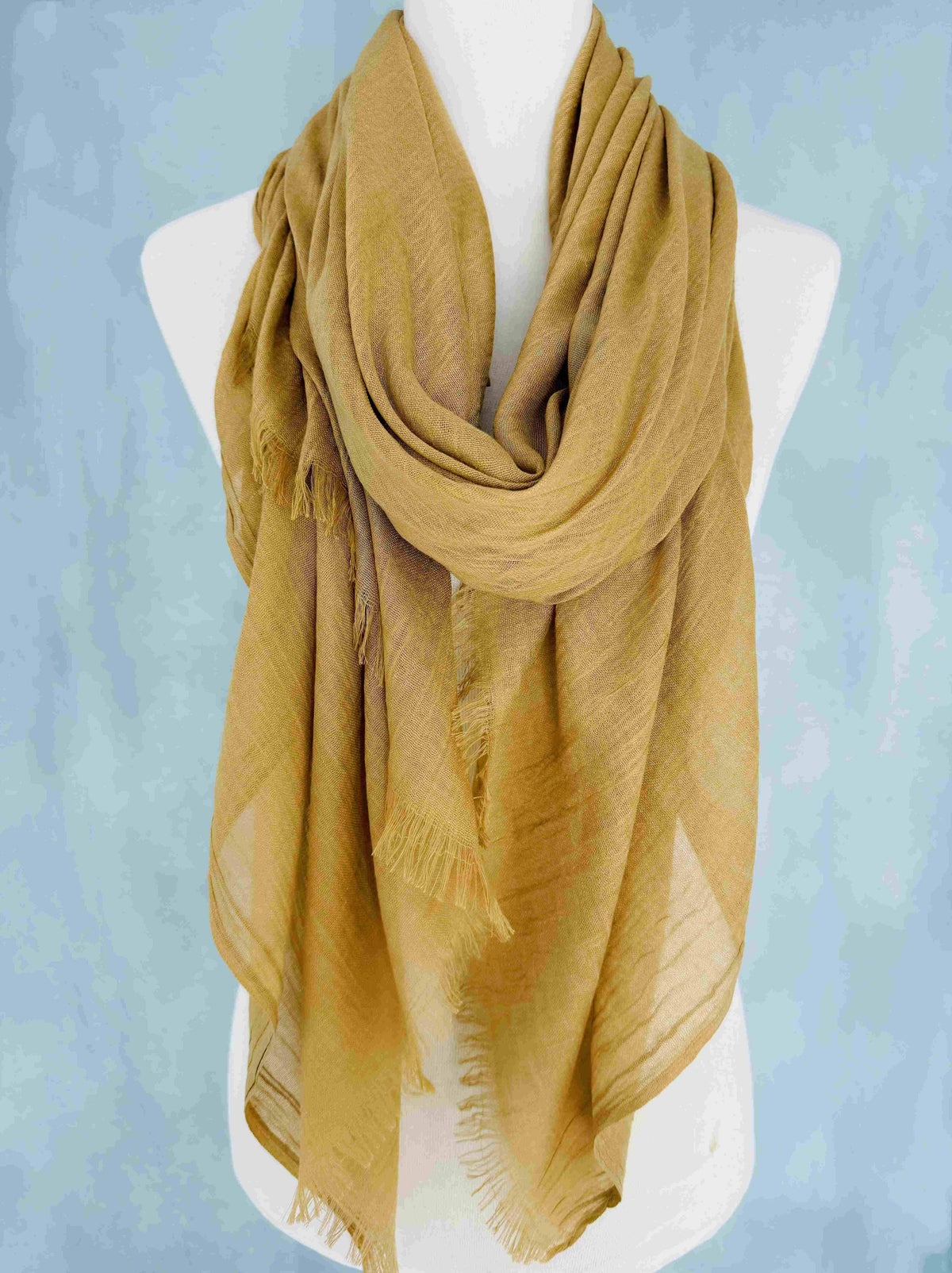 JC Sunny Fashion - JC021022 Soft As Cashmere Oversized Solid Frayed-Edge Scarf Shawl