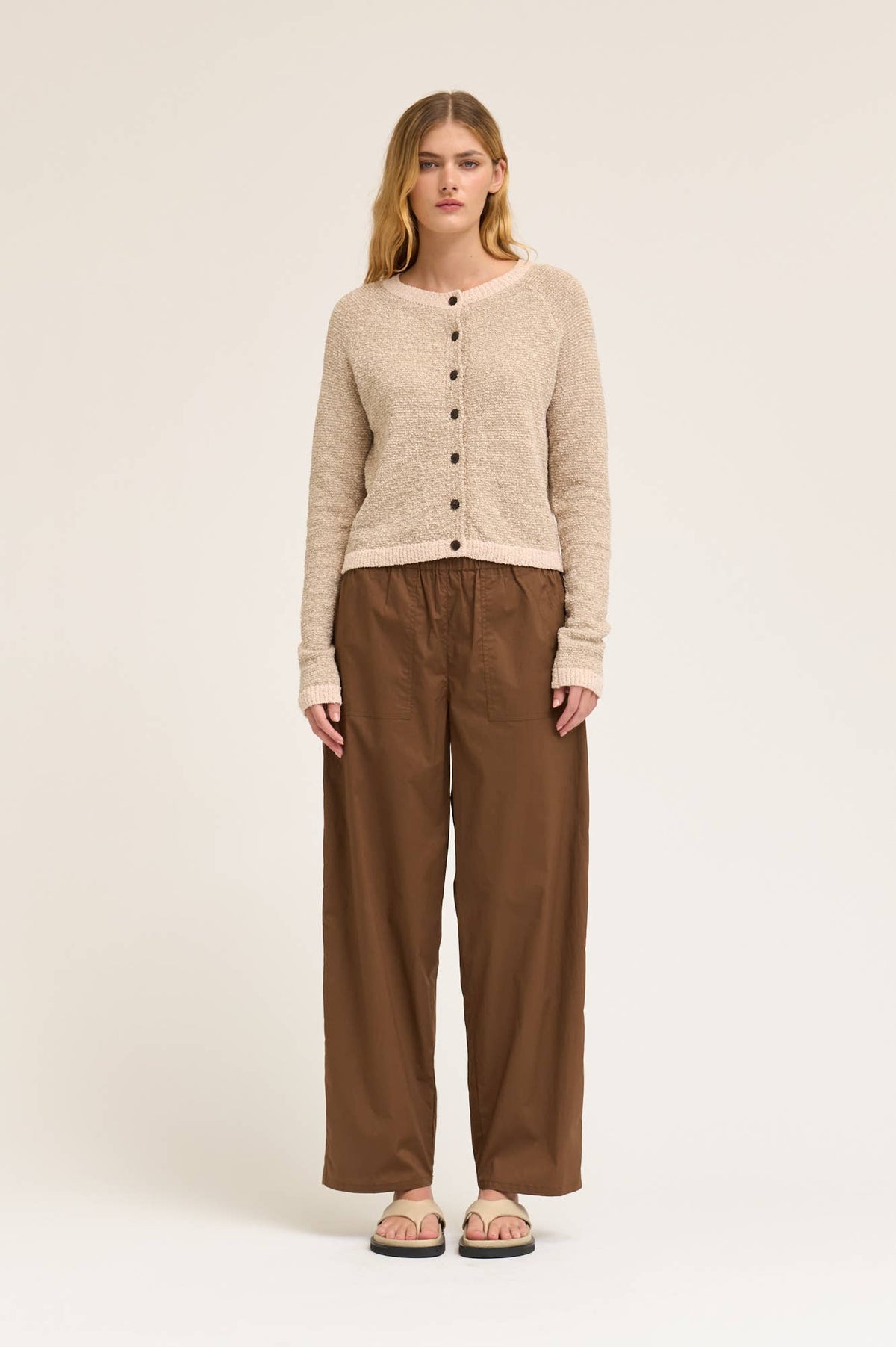 Grade & Gather - 50964 - POPLIN COTTON LOOSE FIT PANTS
