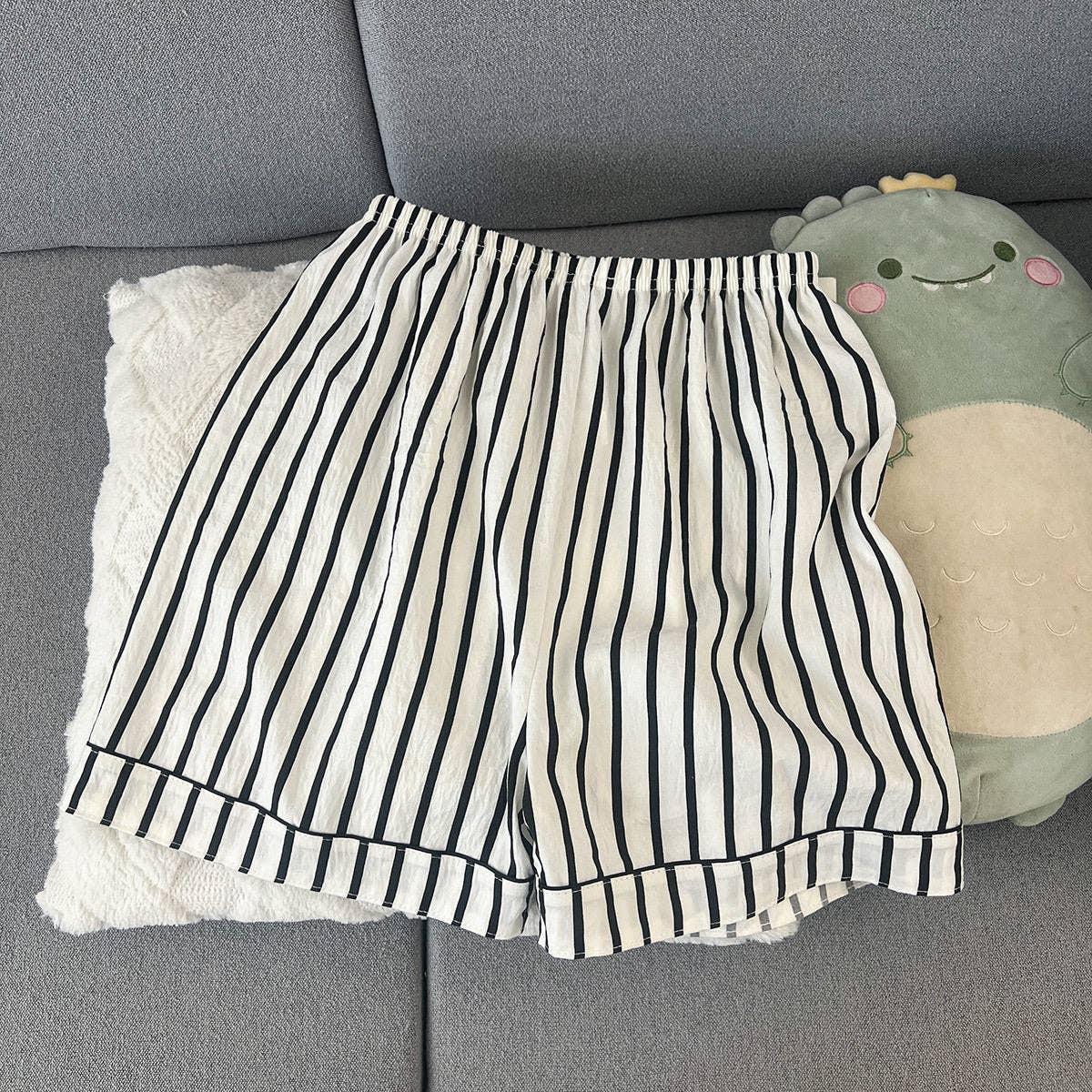 Summer Short Sleeve Cloud Cotton Pajama Set Women Shorts Homewear - Sheer trend