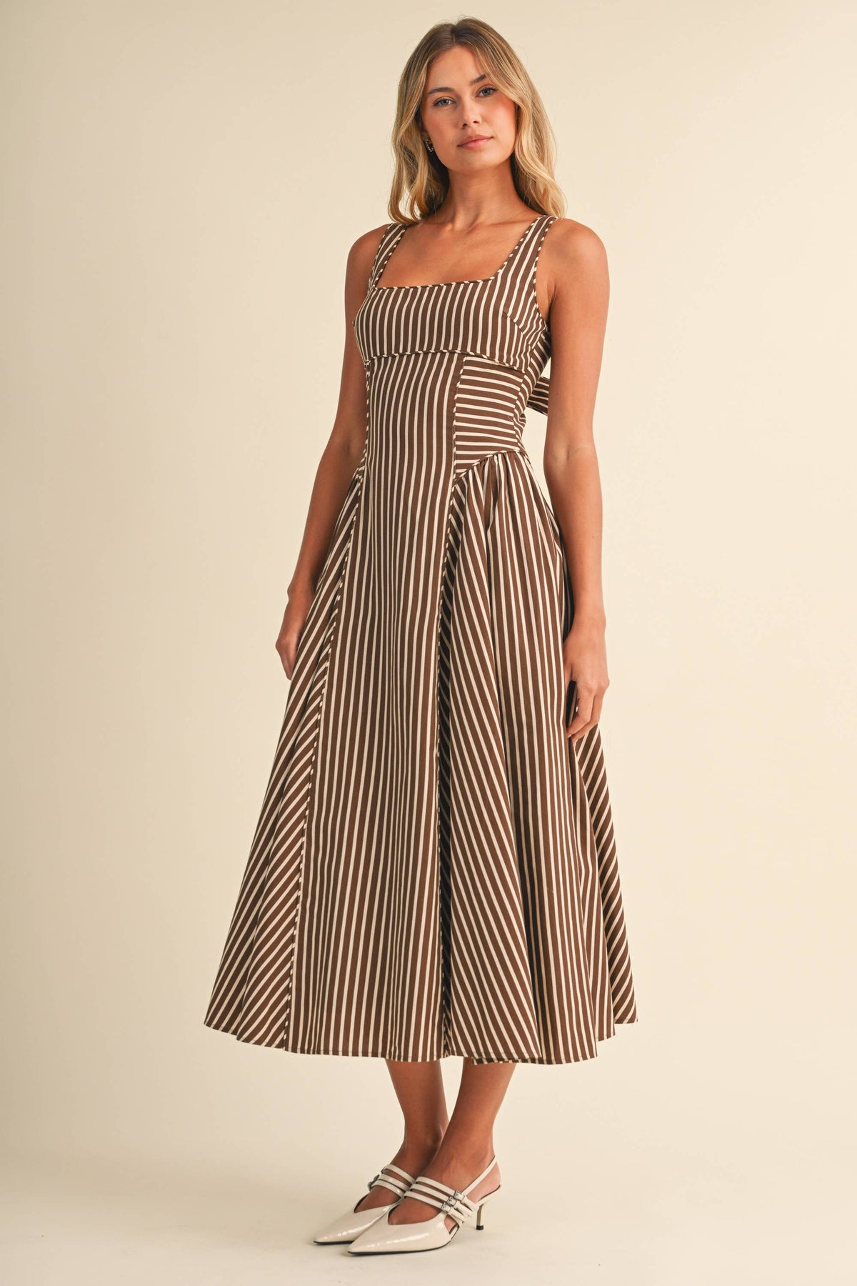STRIPED MIDI DRESS - Klesis