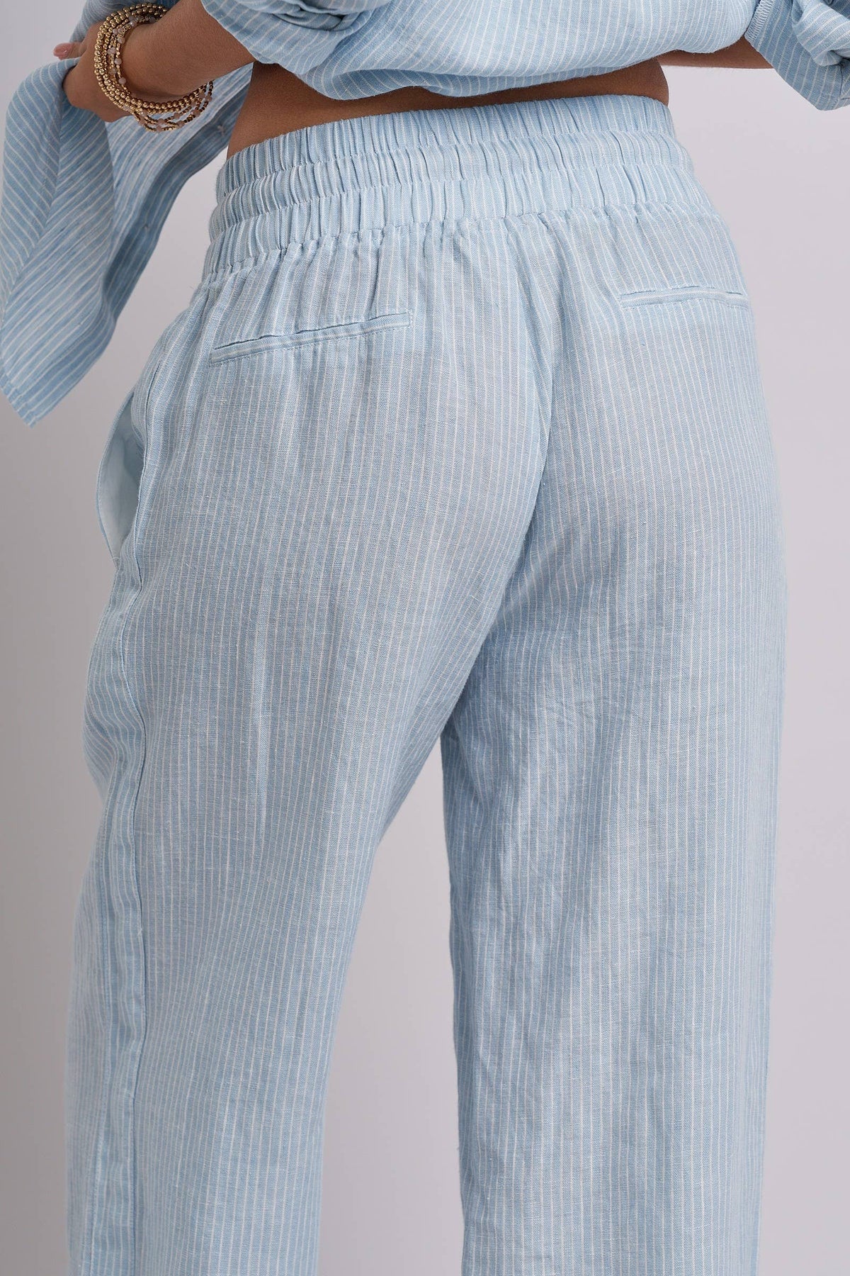 Urban Daizy - Linen Wide-Leg Drawstring Pants