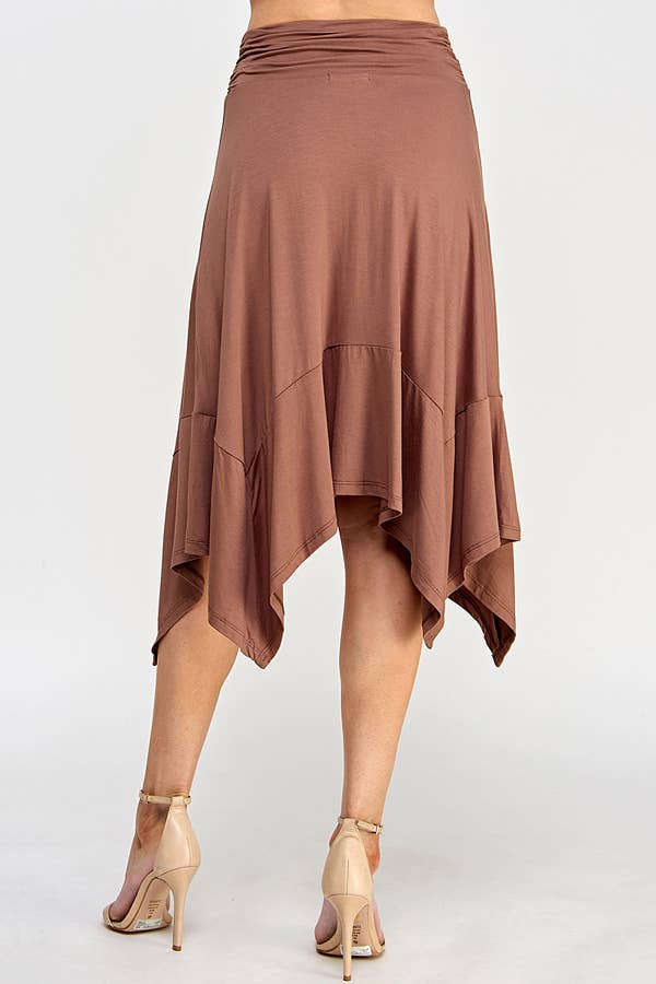 BA49961 - HANDKERCHIEF HEMLINE MIDI SKIRT