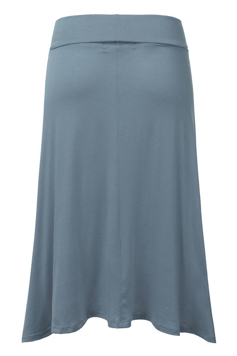 High Waist Elastic Flared Midi Skirt - NINEXIS