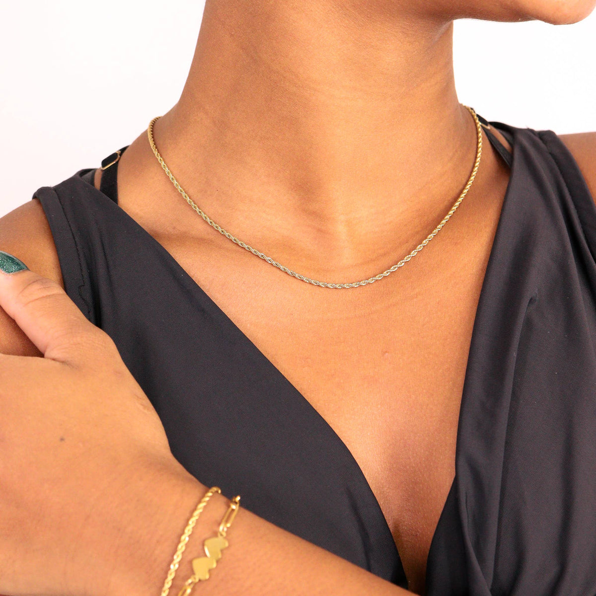 Gold Rope Chain Necklace - WJW