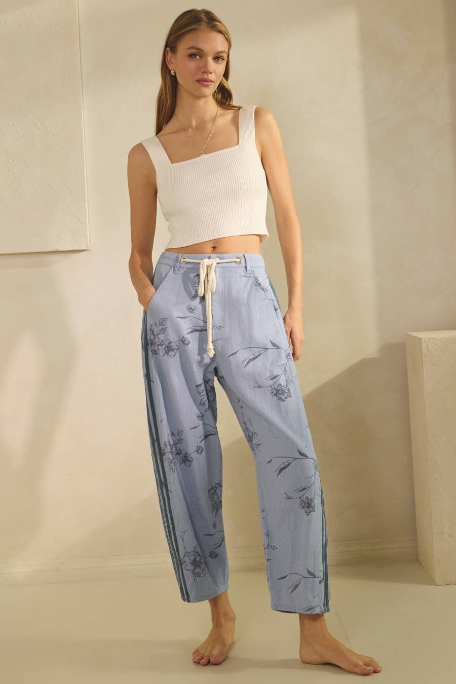 Oddi - Printed Pull-on Pants