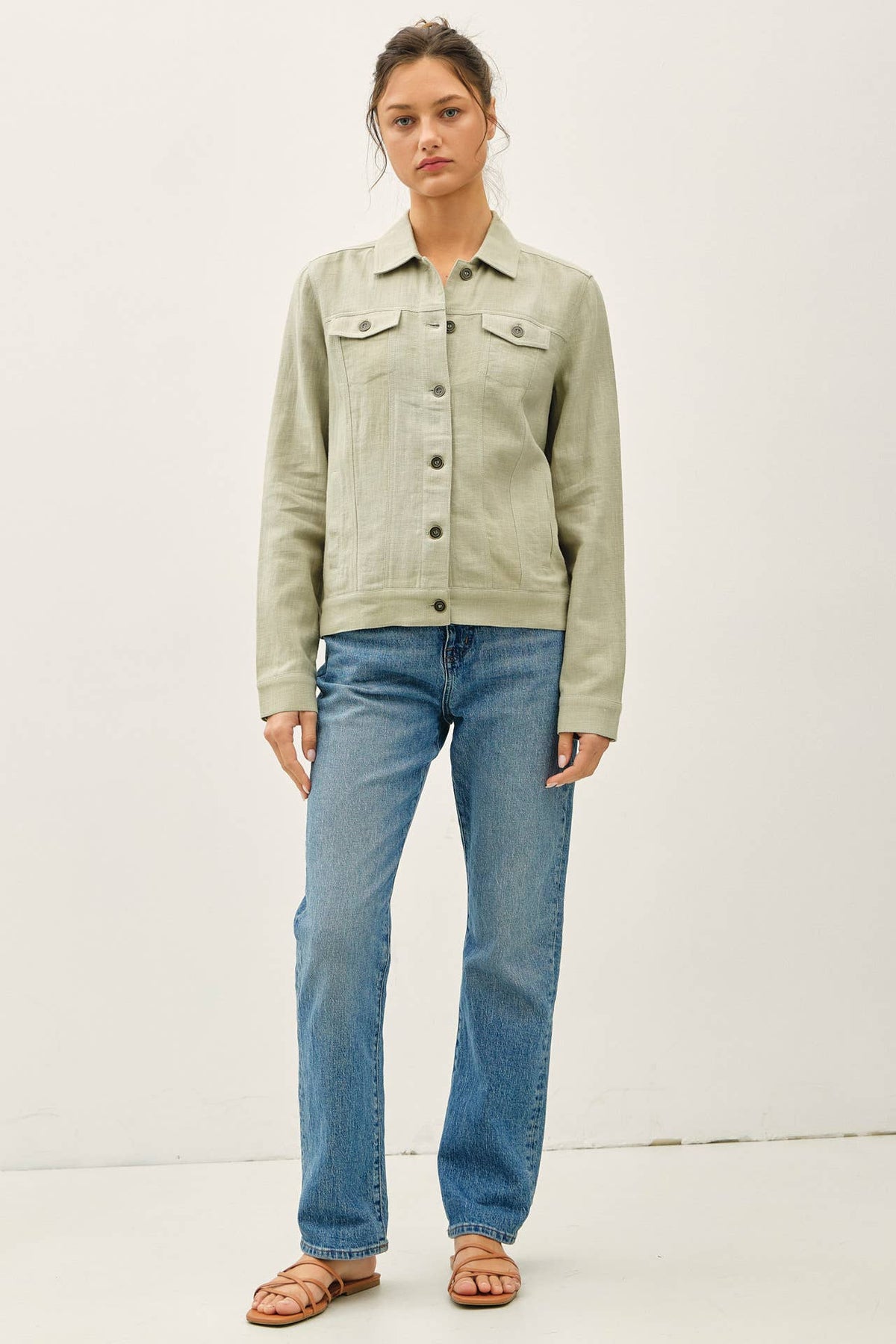 Be Cool - LIGHTWEIGHT LINEN BLEND BUTTONED JACKET