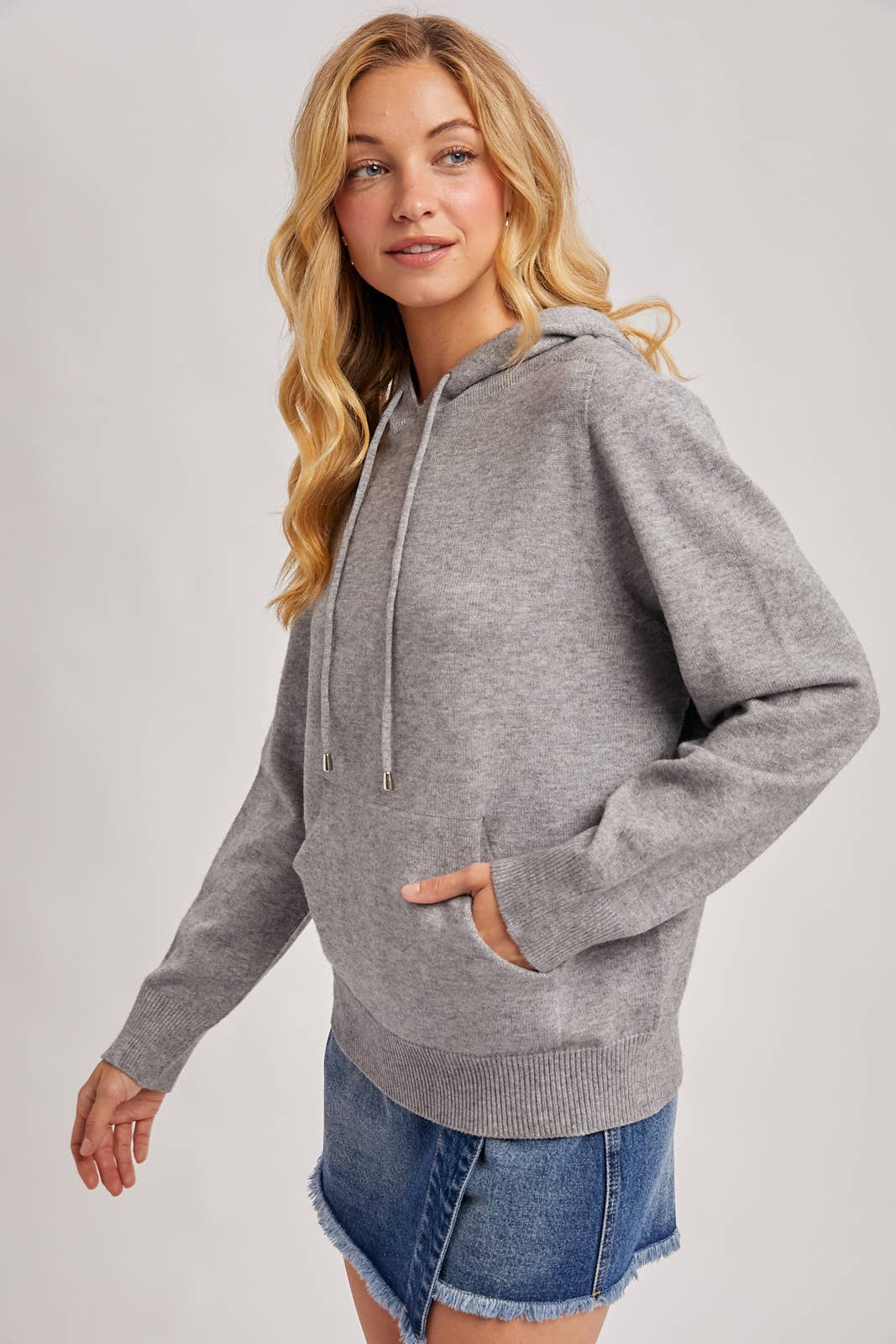 Bluivy - WHOLEGARMENT KNIT SWEATER HOODIE