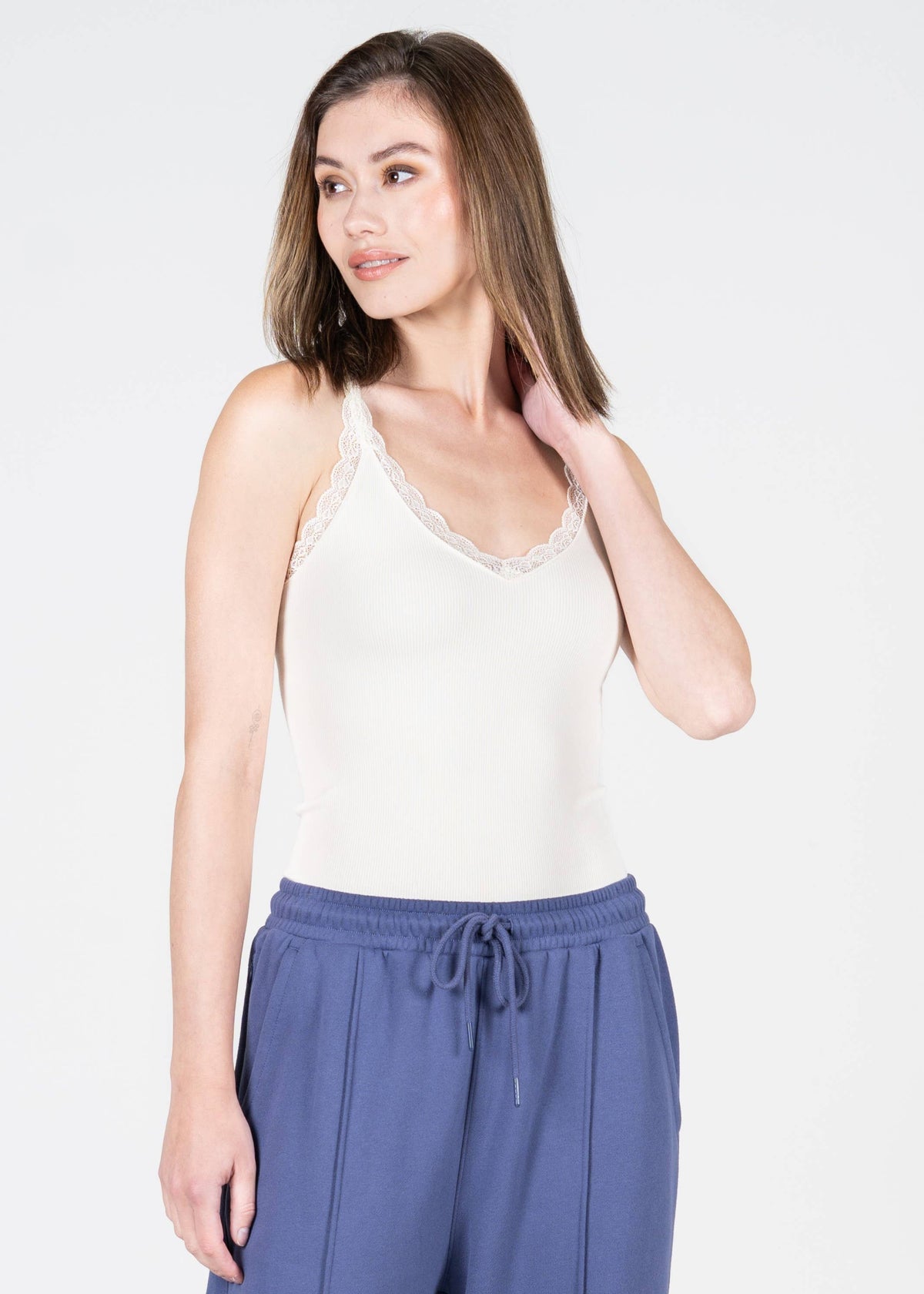 Bamboo Tank W/Lace Trim - C'est Moi