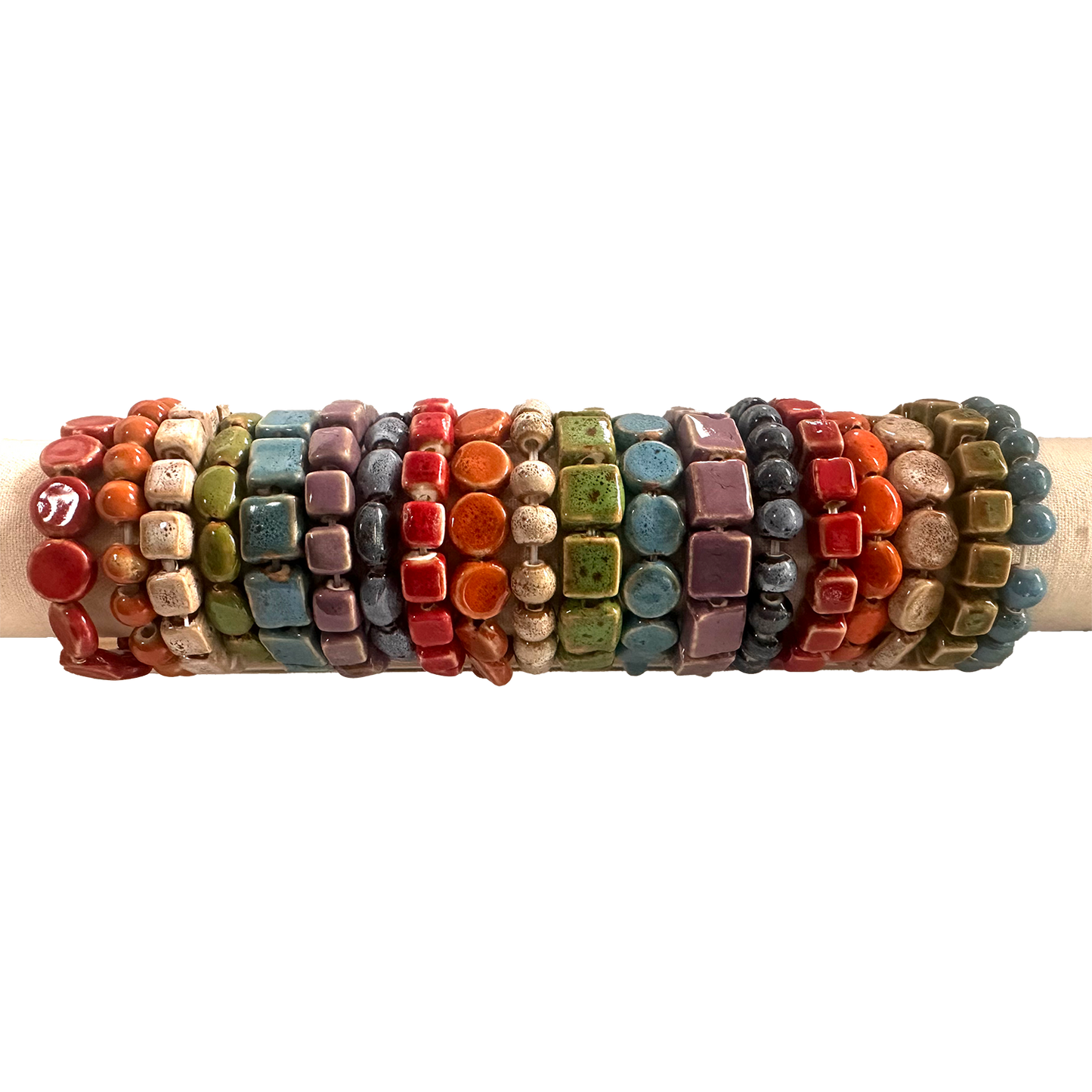 Chloe & Lex - Solid Color Clay Bead Stretch Bracelets
