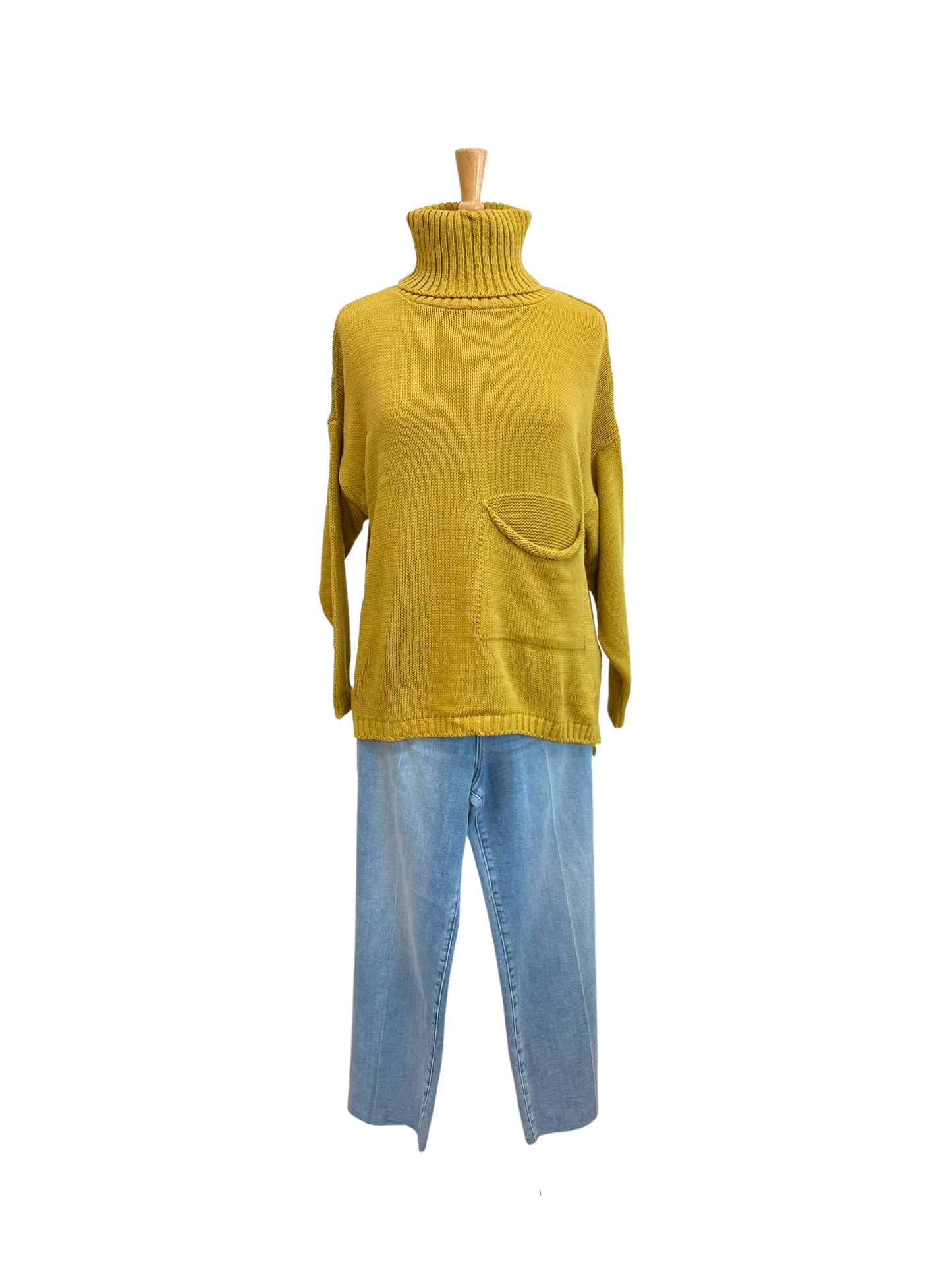 Back Slit Turtleneck Sweater