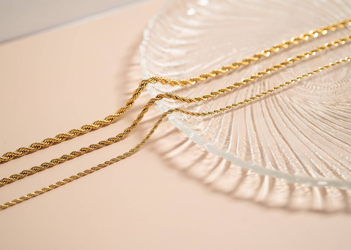 Gold Rope Chain Necklace - WJW