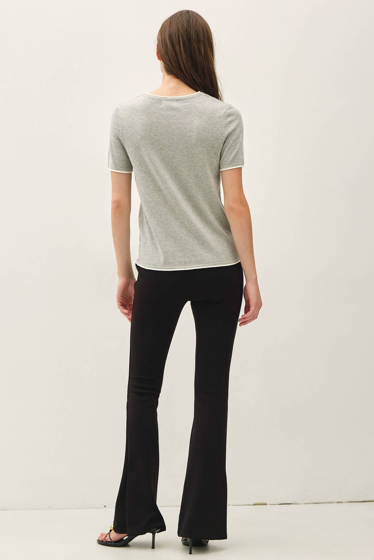 Be Cool - LAYERED LOOK ESSENTIAL SHORT SLEEVE  SWEATER TOP
