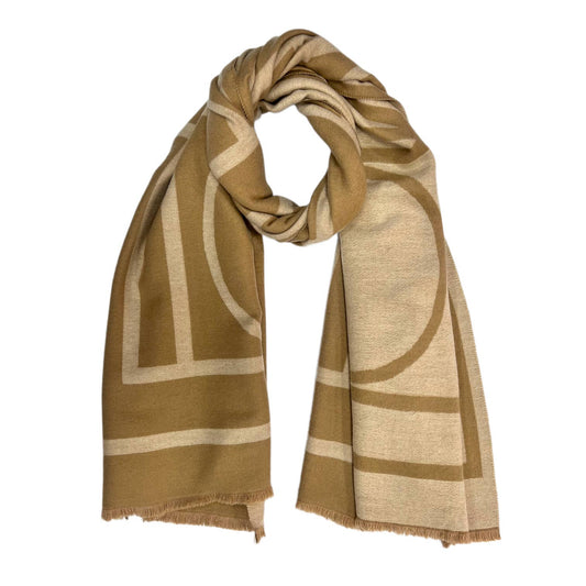 London Scarves - Black Geometric print cashmere blend winter scarf