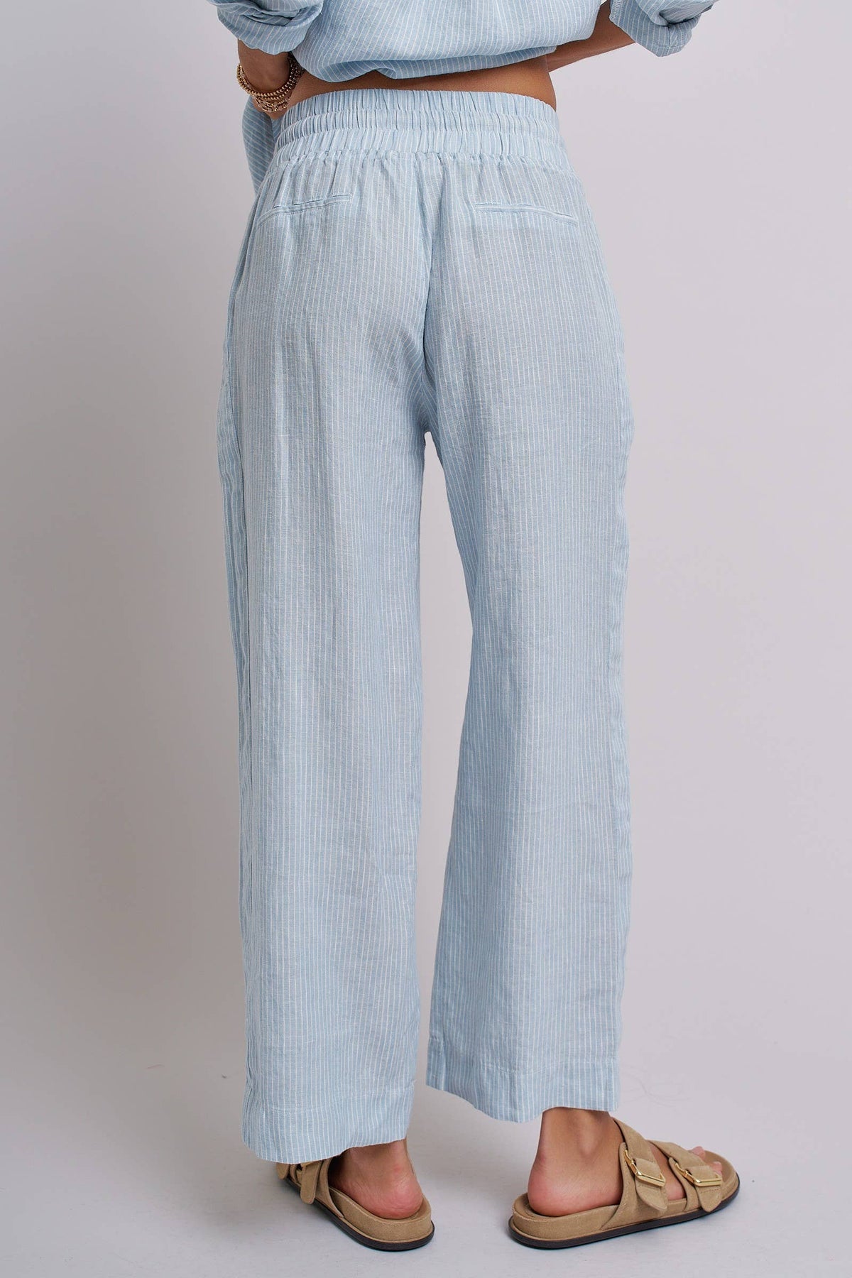 Urban Daizy - Linen Wide-Leg Drawstring Pants