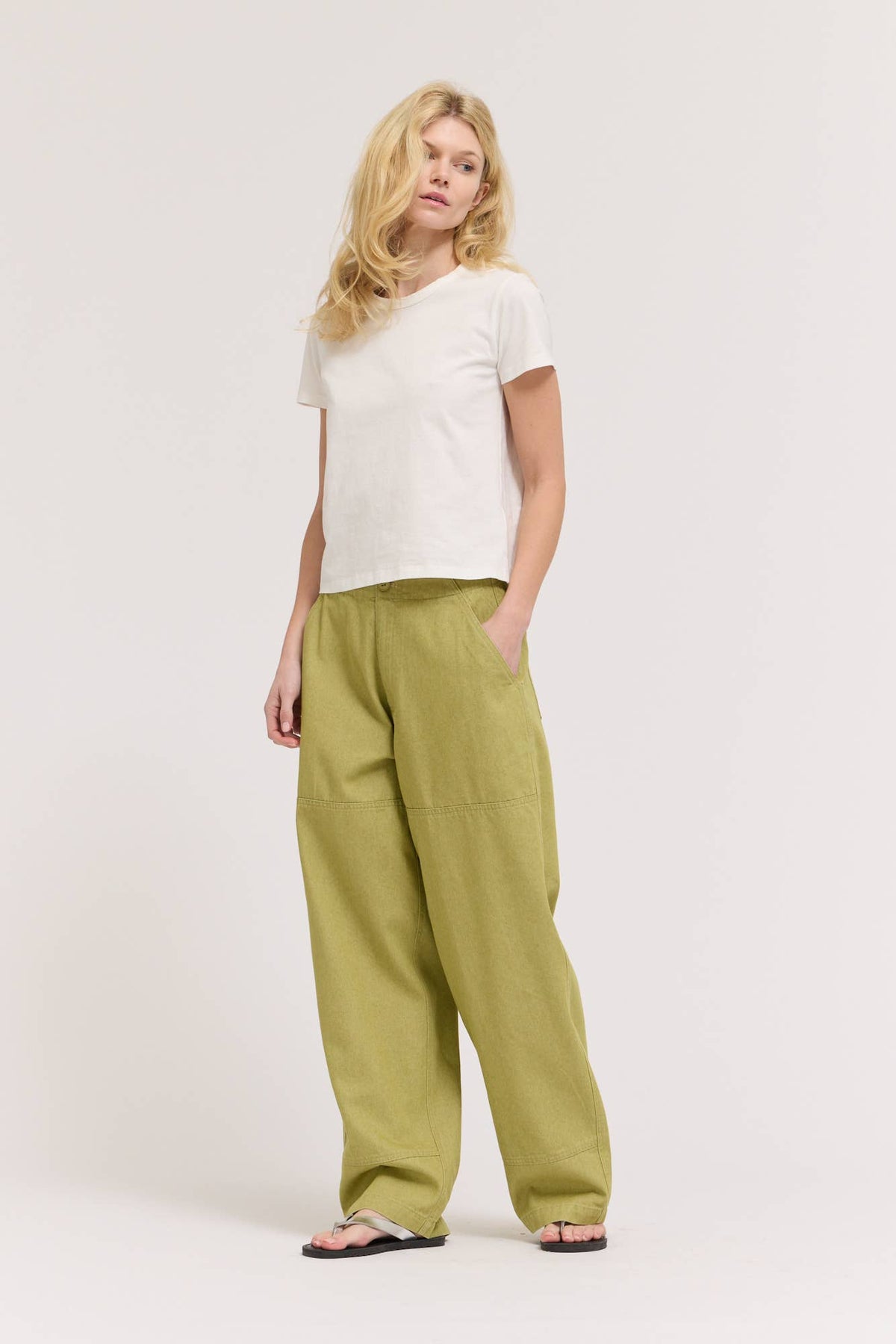 Grade & Gather - 50727AD - HIGH RISE BALLON FIT DENIM PANTS