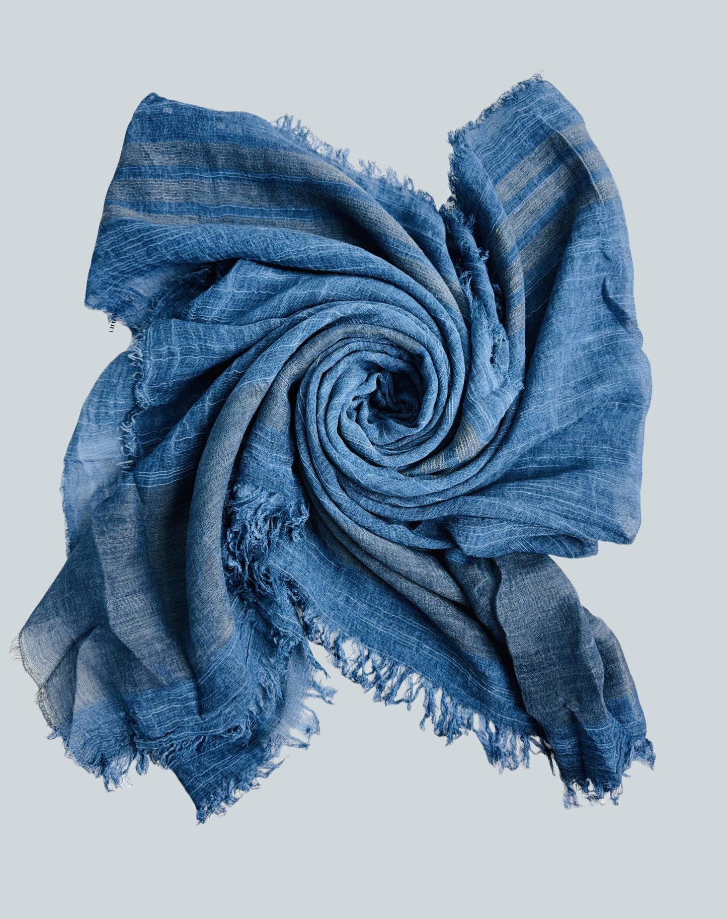 JC Sunny Fashion - JC021038 Textured Gauze Scarf Shawl – Soft Washed Colorblock Wrap with Subtle Distressed Dye & Raw Fringe Edges