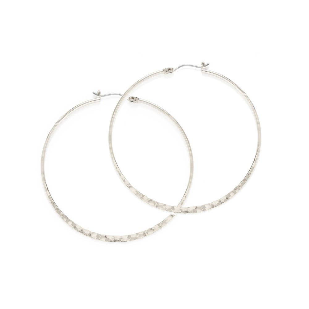 Amano Studio - 1.5" Hammered Hoop Earrings