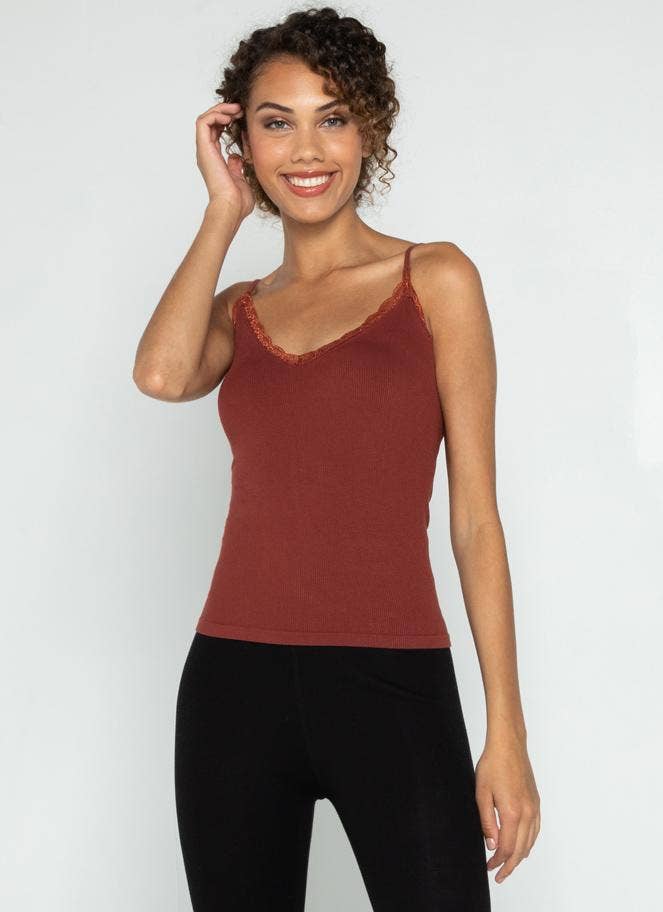 Bamboo Tank W/Lace Trim - C'est Moi