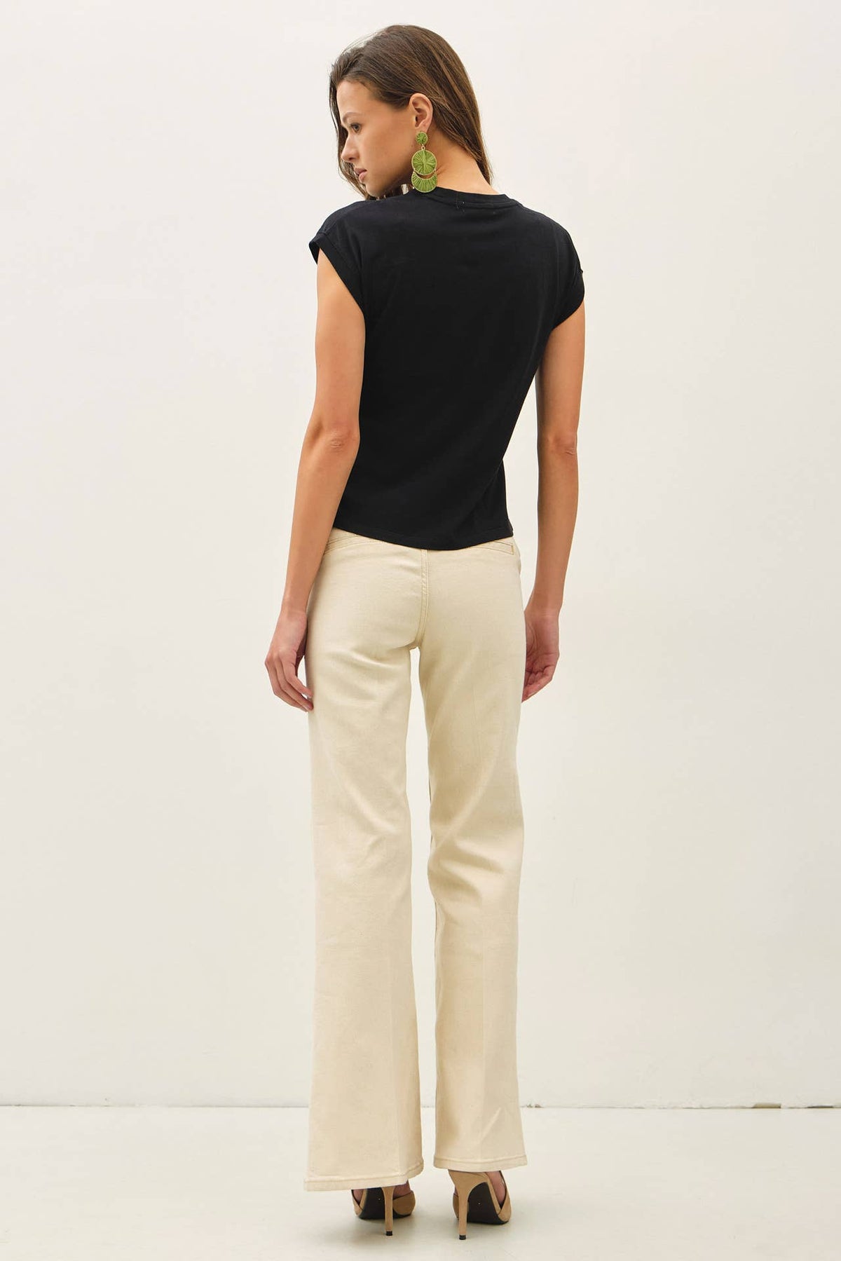 Be Cool - GARMENT DYED COTTON CAP SLEEVE CREW NECK