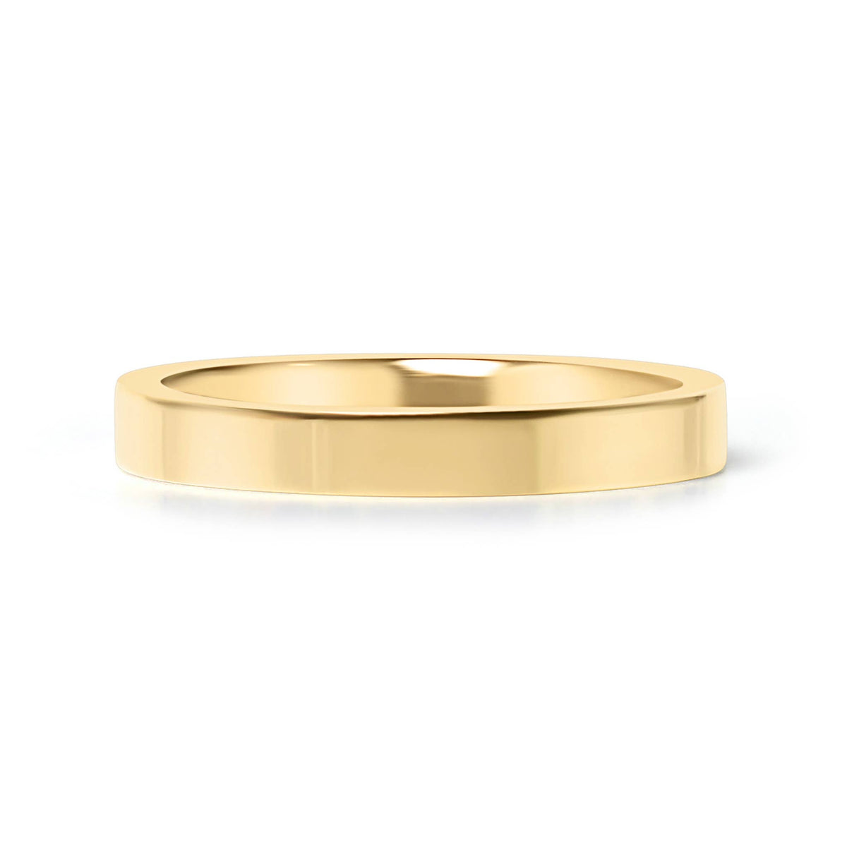 18K Gold Stainless Steel Blank Flat Band Ring - WJW