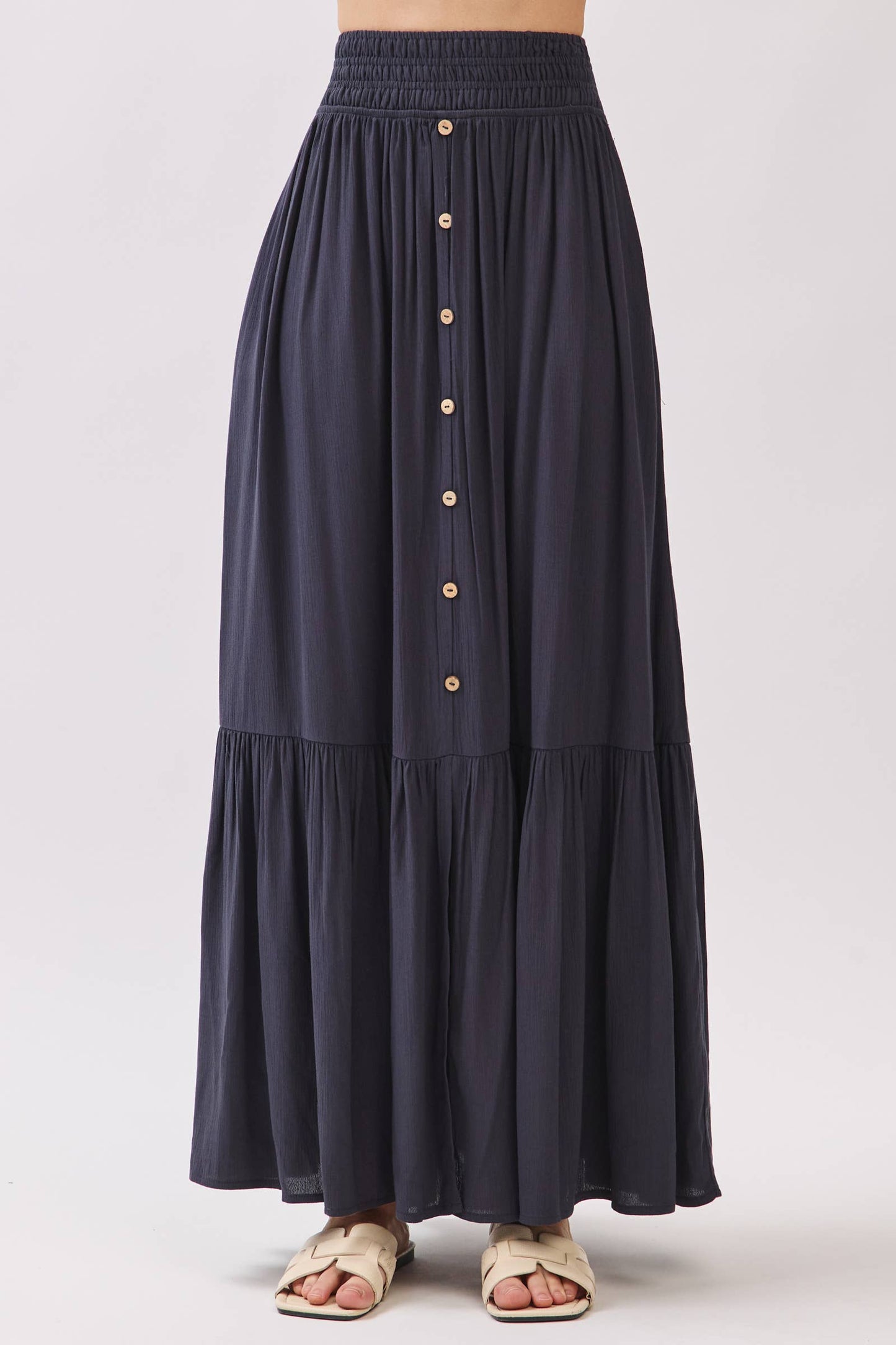 Ruffled Smocked Waist Tiered Maxi Skirt - Final Touch