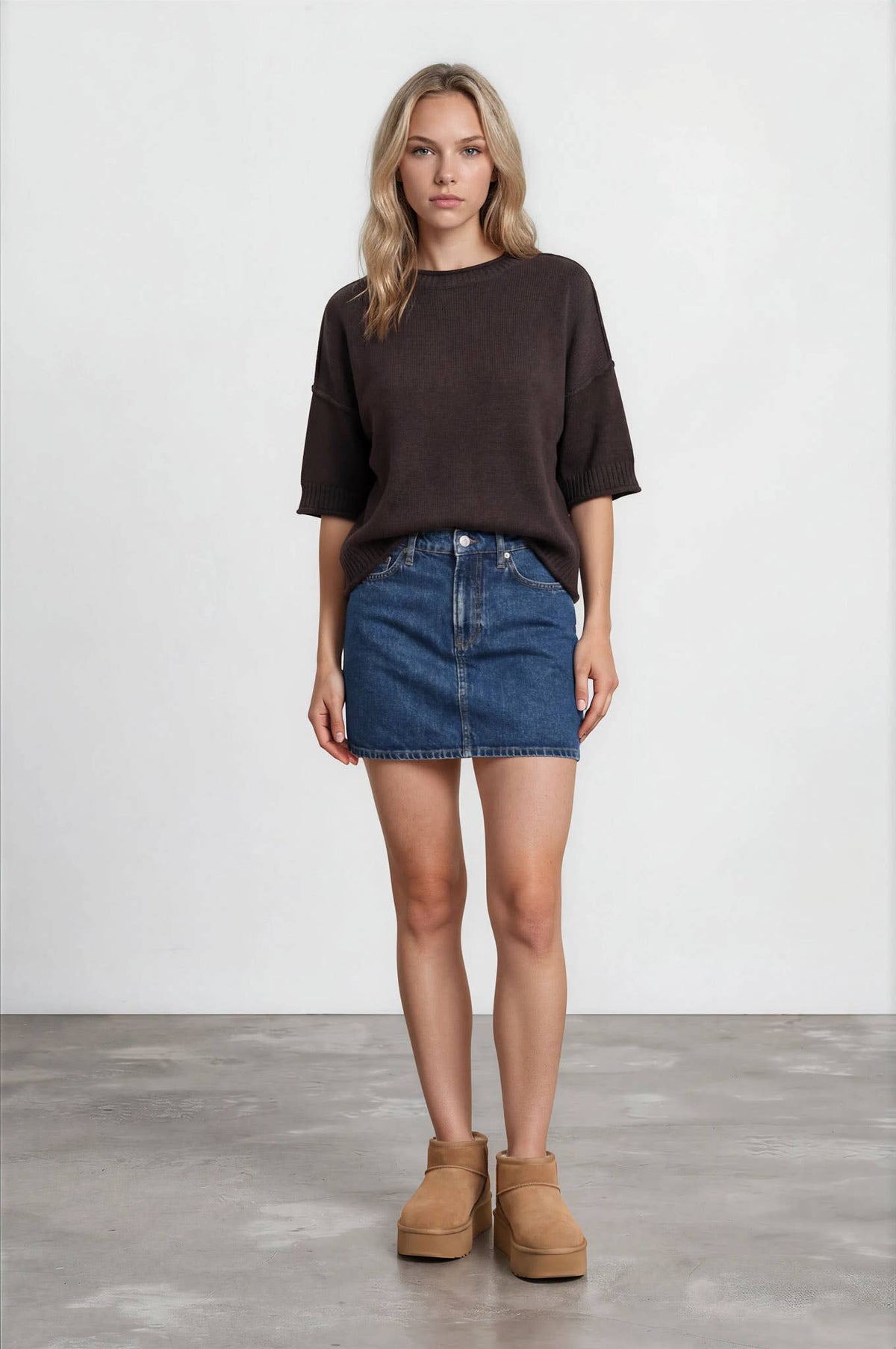 EXPOSED SEAM DROP SHOULDER SHORT SLEEVE PULLOVER - Blu Pepper