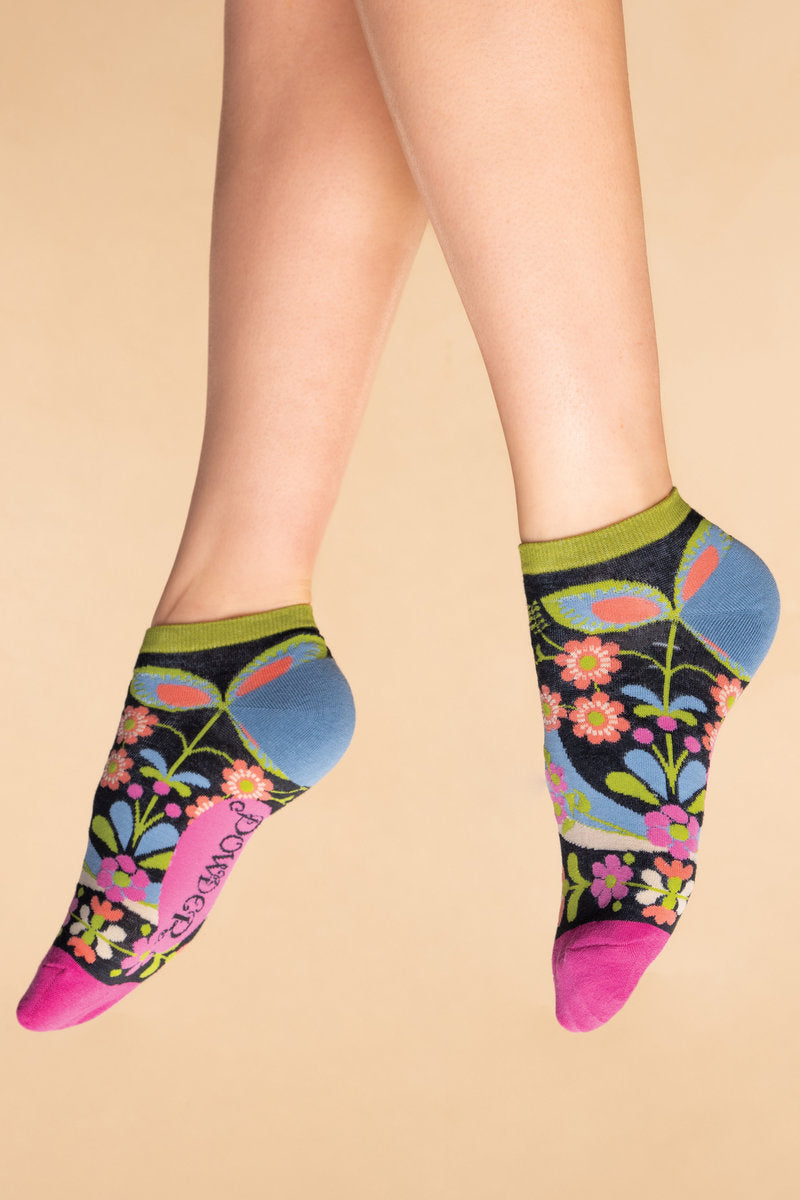 Scandinavian Floral Trainer Socks