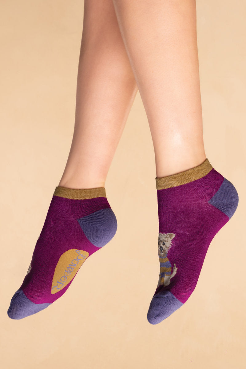 Wooly Westie Trainer Socks