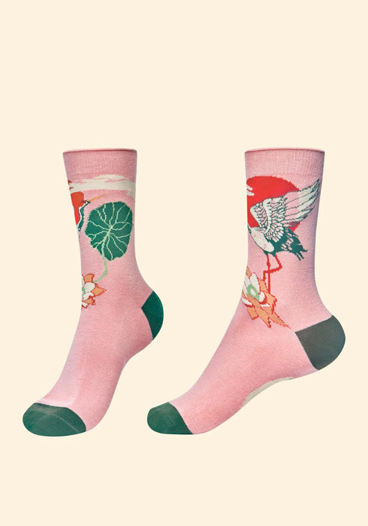 Crane At Sunrise Ankle Socks