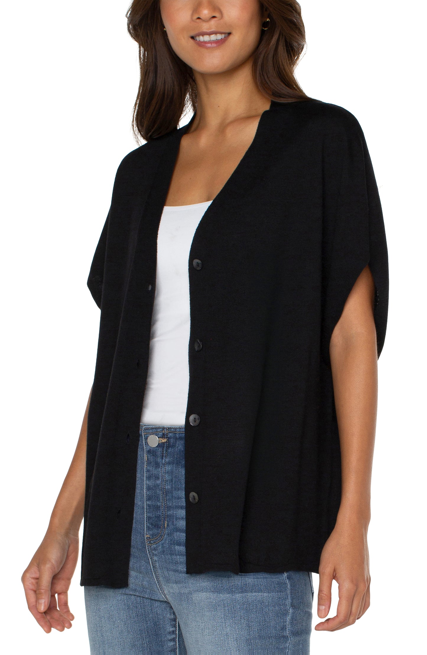 Button Front Dolman Cardigan Sweater