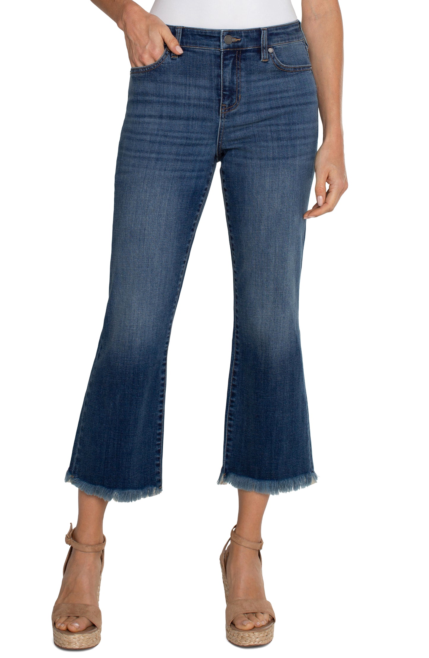 Hannah Cropped Flare w/Fray Hem