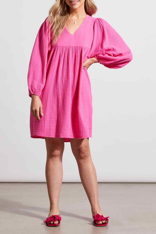 3/4 PUFF SLEEVE DRESS