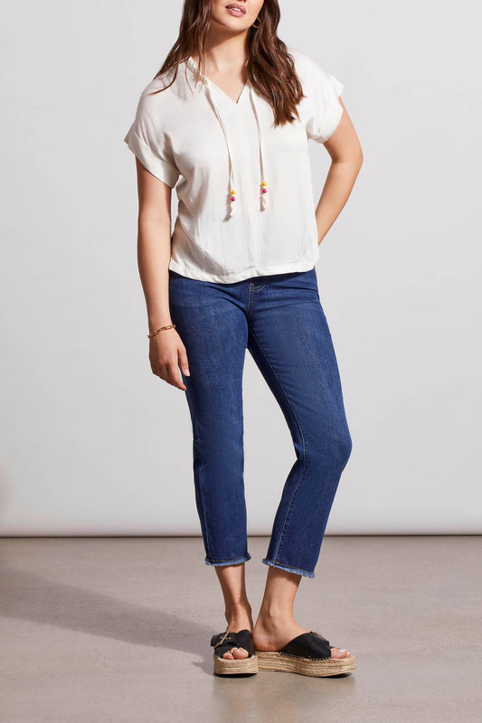 BLOUSE W/ PLEAT DTL & BEADS