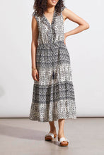 Load image into Gallery viewer, LINED COMBO PRINT DRESS W\ DRAWCORD
