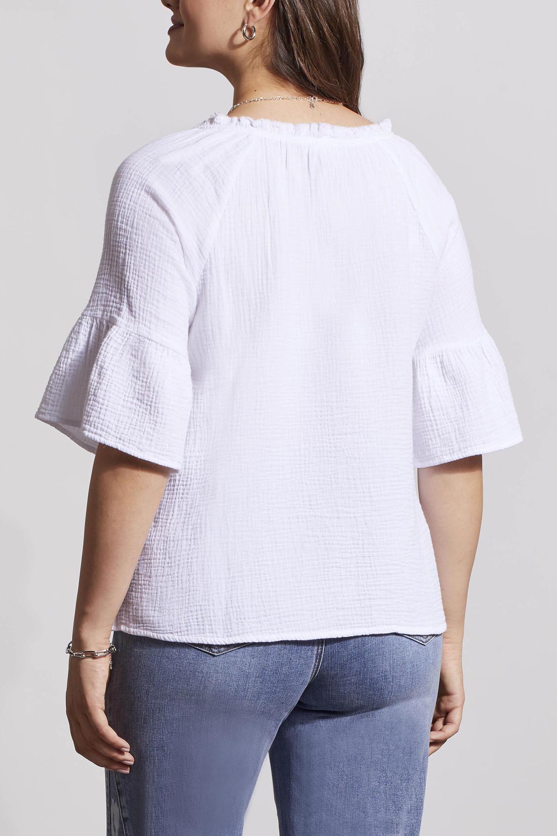 RAGLAN SLV BLOUSE-WHITE