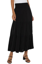 Load image into Gallery viewer, tiered woven maxi skirt w/ smocked waist
