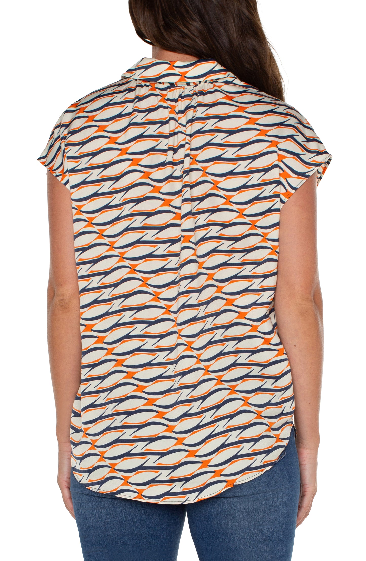 dolman slv blouse w collar and button front