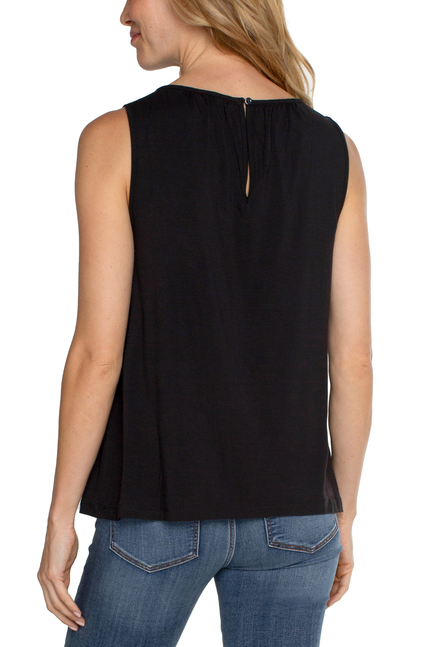 a-line sleeveless knit top w/ keyhole