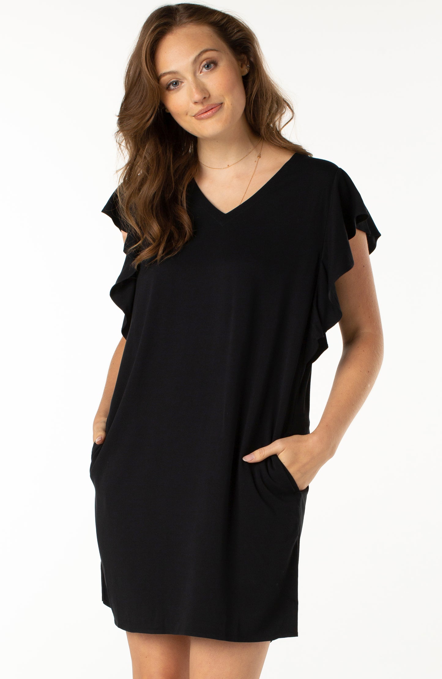 flutter sleeve dress