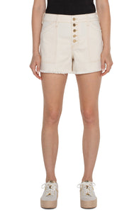 UTILITY HI-RISE A-LINE FRAY SHORT