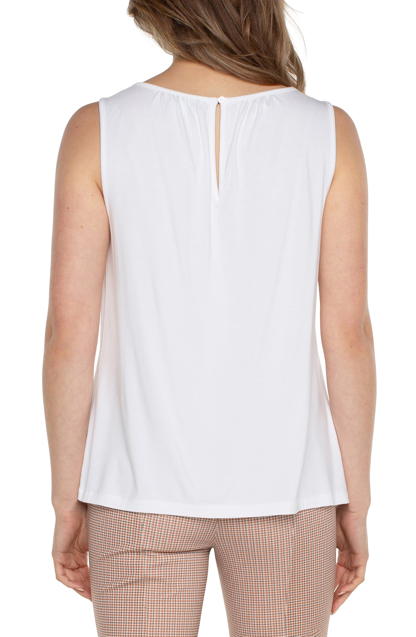 a-line sleeveless knit top w/ keyhole