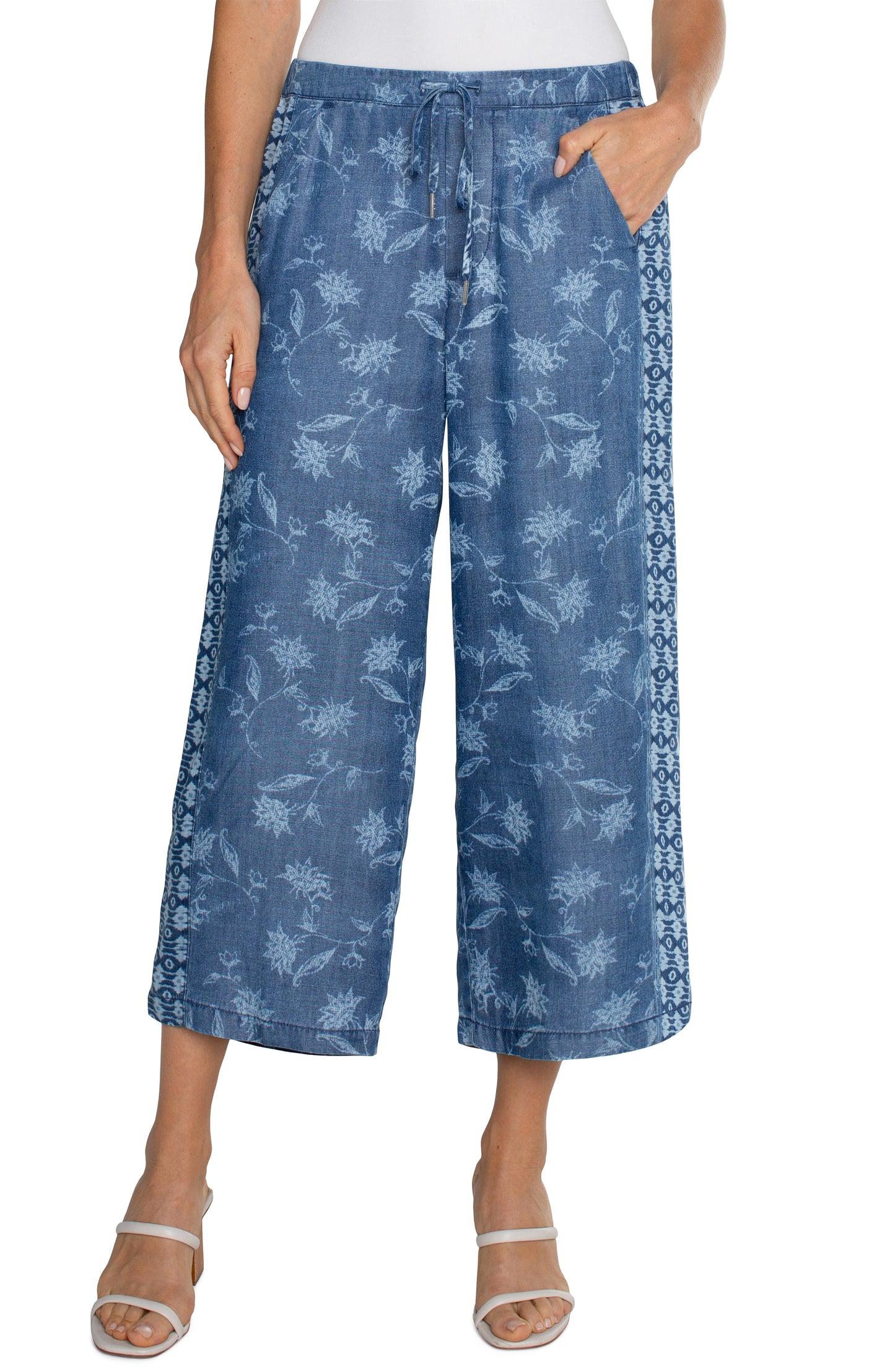pull on wide leg crop trouser
