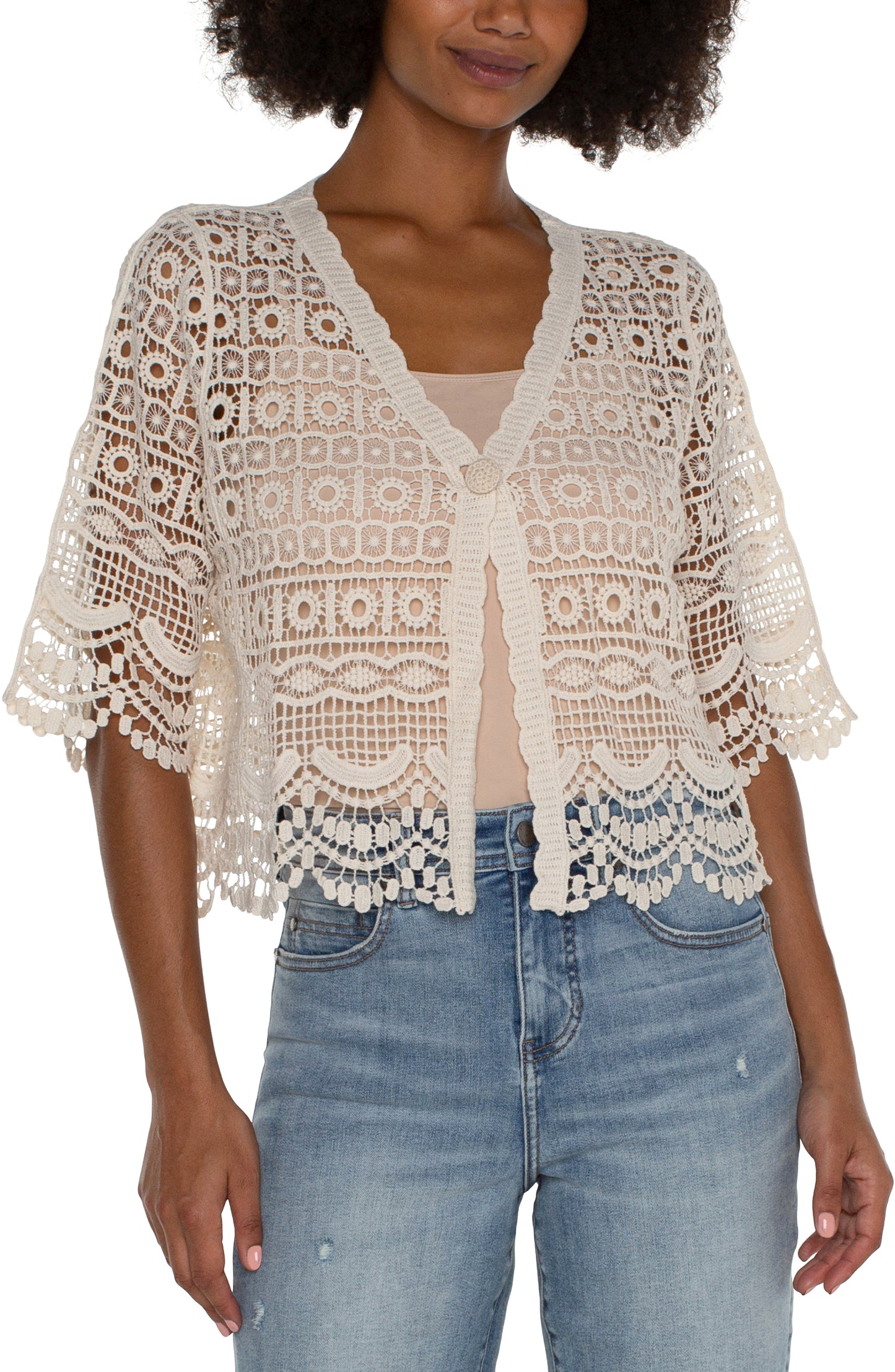 short sleeve lace bolero